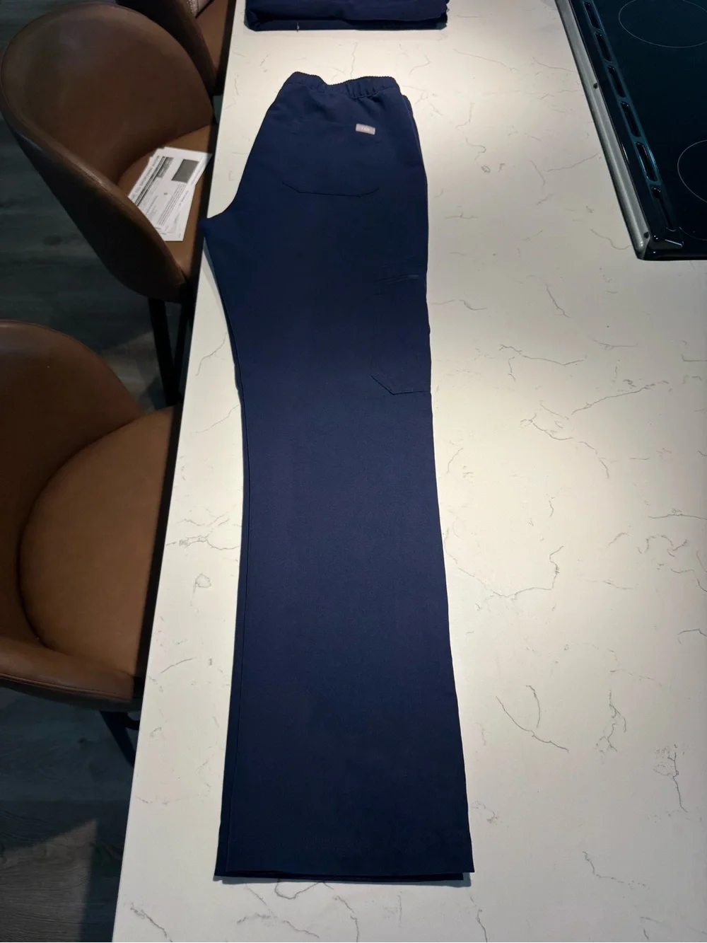 Figs Navy Drawstring Waist Straight-Leg Pants